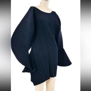 RARE Issey Miyake Navy Pleated Dress